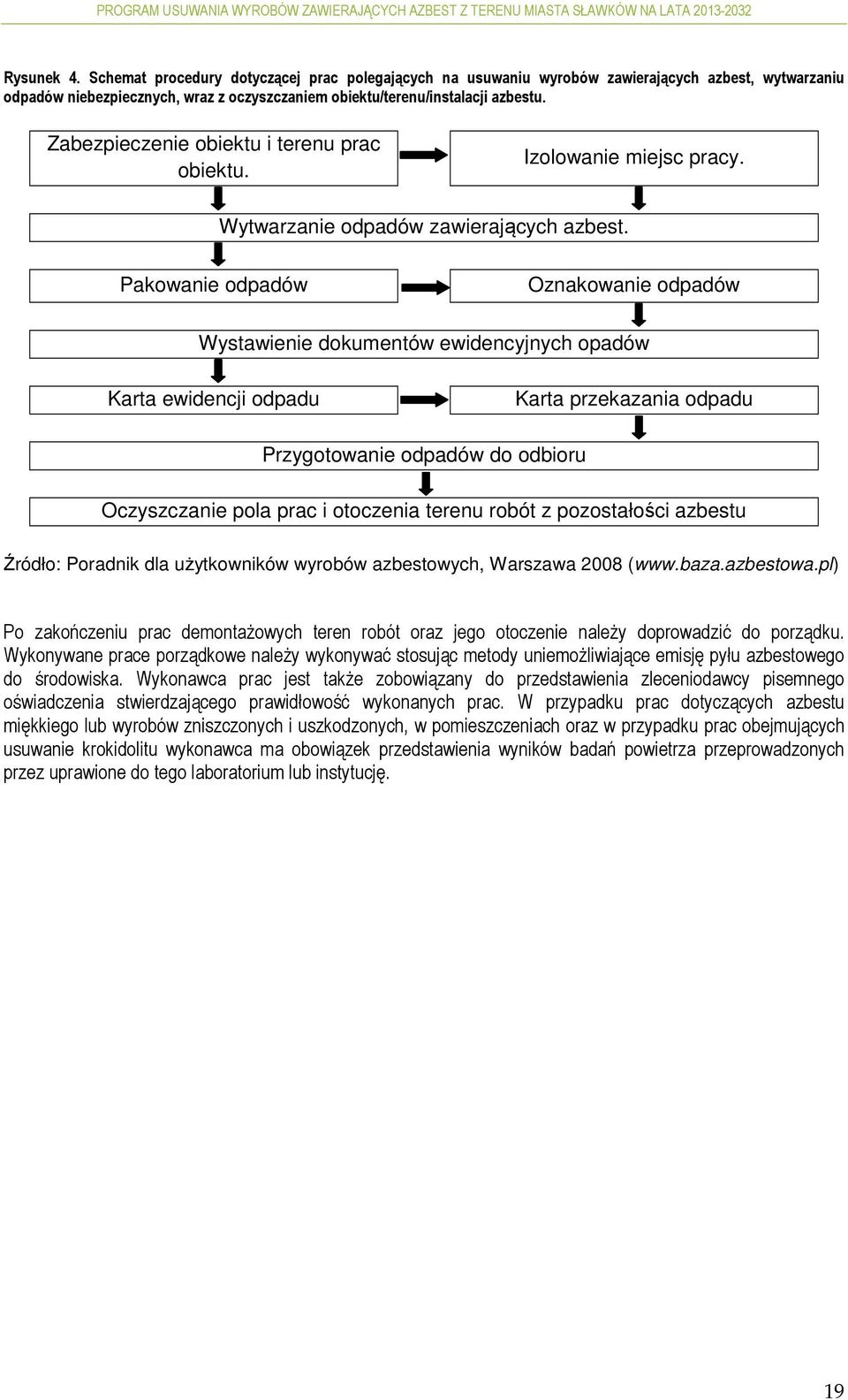 Pakowanie odpadów Oznakowanie odpadów Wystawienie dokumentów ewidencyjnych opadów Karta ewidencji odpadu Karta przekazania odpadu Przygotowanie odpadów do odbioru Oczyszczanie pola prac i otoczenia