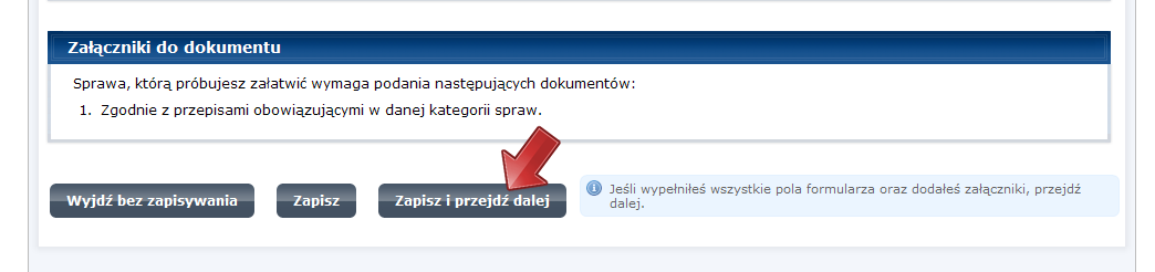 4. W celu wybrania adresata należy nacisnąć przycisk Przejdź do formularza. Następnie należy wybrać odbiorcę: Zarząd Geodezji, Kartografii i Katastru Miejskiego we Wrocławiu: 5.