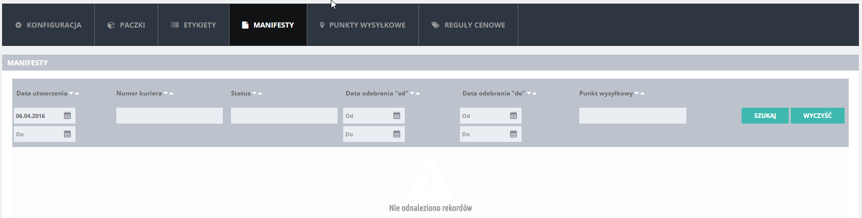 13 7.3 Punkty odbioru Sekcja InPost > Punkty odbioru dostępna jest w zależności od wybranego rynku oraz aktywnych usług.