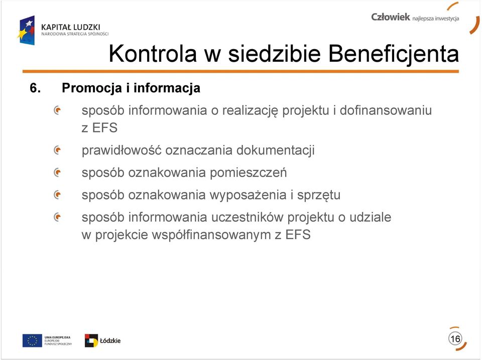 z EFS prawidłowość oznaczania dokumentacji sposób oznakowania pomieszczeń sposób