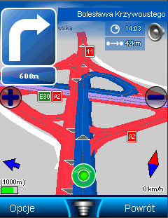 Klawisz Tryb Nawigacja GPS Nawigacja bez GPS Demo nawigacji Widok trasy Atlas 1 Przybliżenie trasy / mapy 2 Zgłoś obiekt na drodze Następne skrzyżowanie Przyspiesz 3 Oddalanie trasy / map,