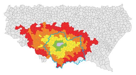 SPR dostępność drogowa Niska dostępność subregionu względem Krakowa
