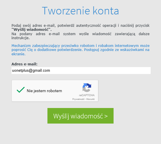 Jak zalogować się do systemu UONET+? instrukcja dla ucznia i rodzica 2/6 Wyświetli się strona logowania do systemu. 3. W oknie logowania kliknij odnośnik Załóż konto. 4.