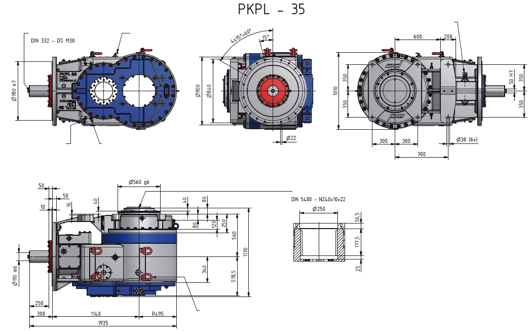 Lifting points outlet inlet Breather Side of drive frame Side of motor Centering Internal toothing