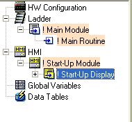 Po wykonaniu konfiguracji sprzętowej (skojarzeniu odpowiedniego modułu SNAP I/O) można przystąpić do tworzenia aplikacji przy użyciu trzech edytorów środowiska: Ladder editor HMI display editor