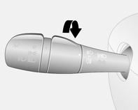 Oświetlenie 107 Sygnalizacja skrętu i zmiany pasa ruchu dźwignia w górę dźwignia w dół = prawe kierunkowskazy = lewe kierunkowskazy Przy obracaniu kierownicy z powrotem dźwignia automatycznie wraca