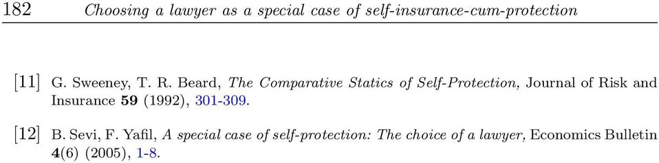 Beard, The Comparative Statics of Self-Protection, Journal of Risk and