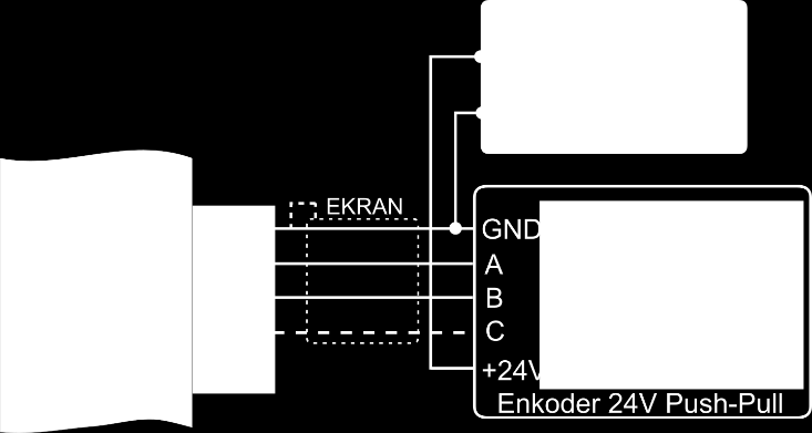 Rys. 5 Przykładowy sposób podłączenia i sterowania wejść optoizolowanych IN1 IN6. 3.7 Enkoder Sterownik SIC184 umożliwia podłączenie enkodera inkrementalnego.