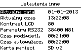3.3. Menu przyrządu Menu służy do wyboru trybu pracy oraz ustawień przyrządu. Po menu można poruszać się przy pomocy kursorów.