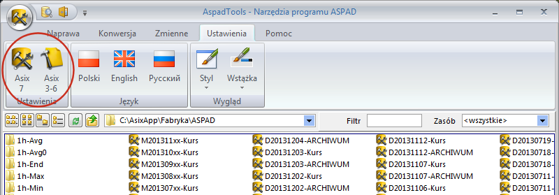 1. Wstęp Listę plików można wyświetlać w sposób selektywny poprzez wybór odpowiednich filtrów na pasku powyżej okna z plikami.