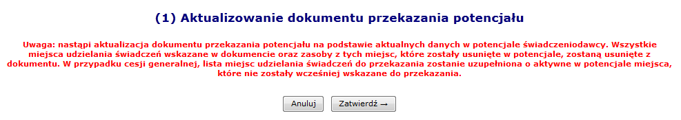 IV. Do aktualizacji status nadawany podczas aktualizacji pozycji. Jeżeli podczas tego procesu w systemie oddziałowym wystąpi jakiś błąd, pozycja zostanie podświetlona na czerwono. a. Podgląd b.