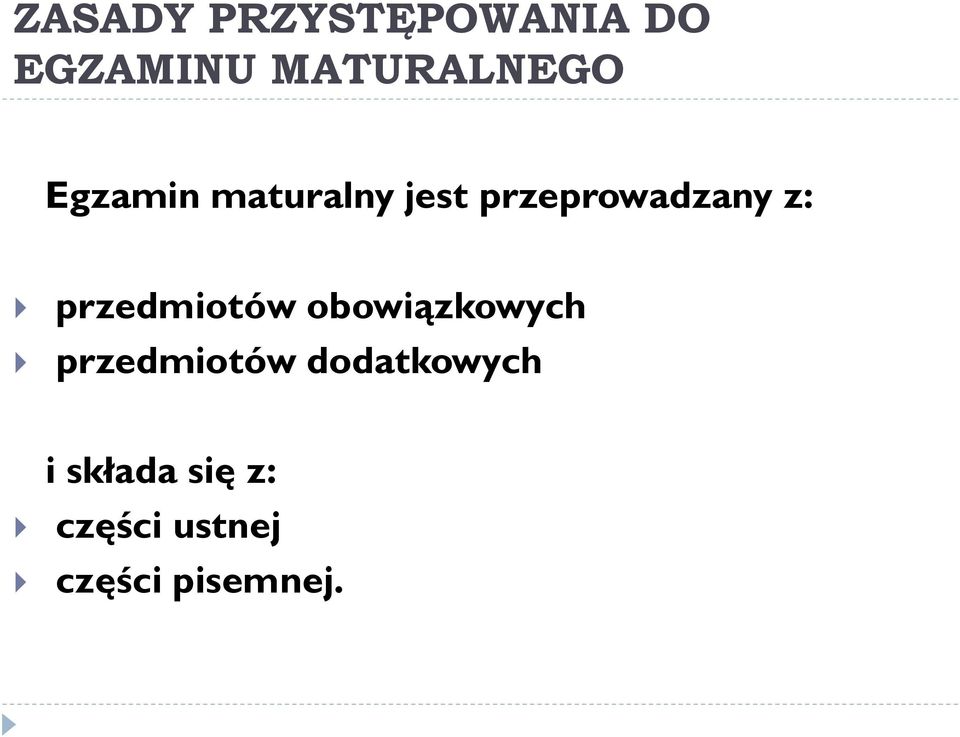 przedmiotów obowiązkowych przedmiotów