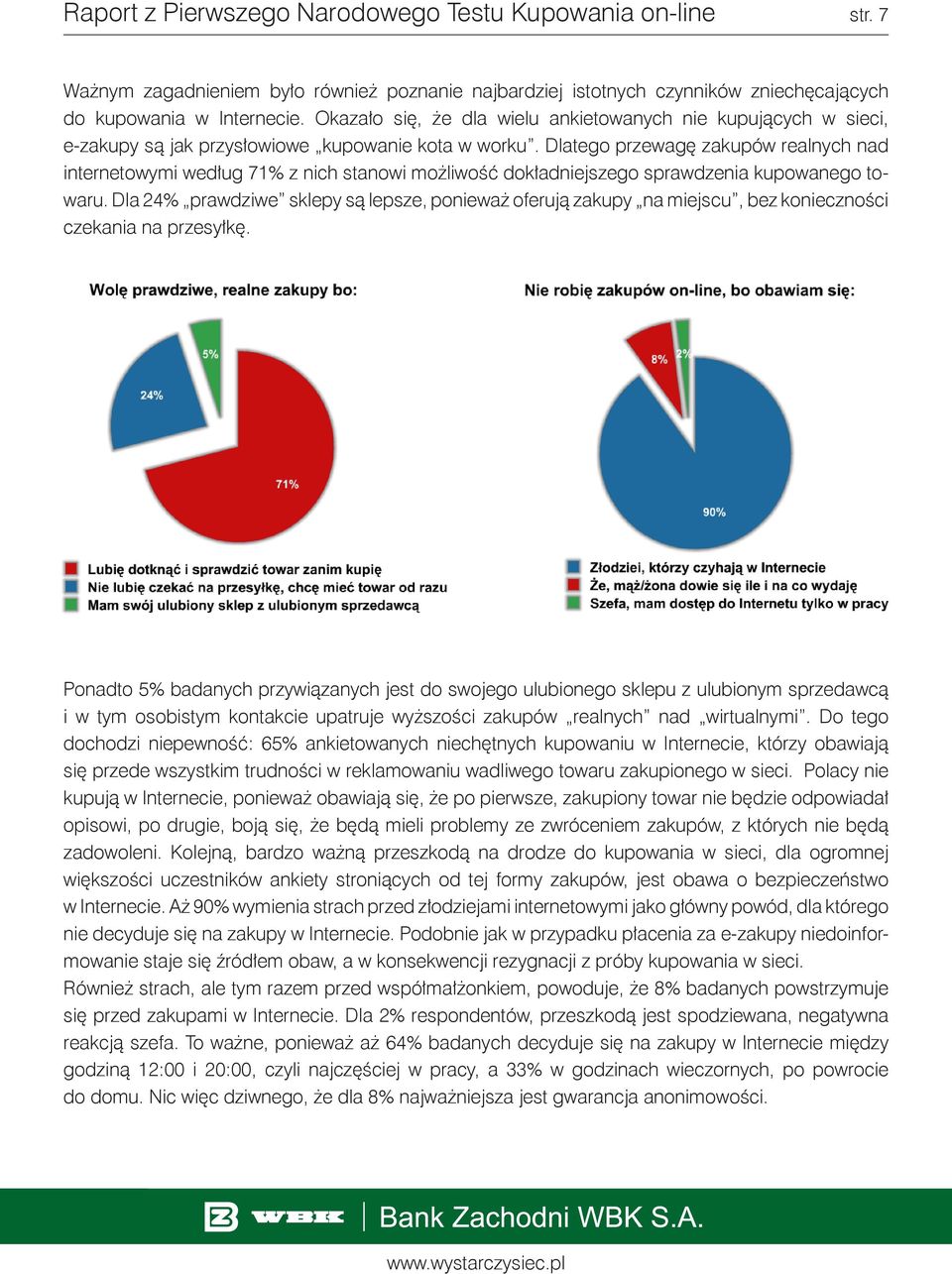 Dlatego przewagę zakupów realnych nad internetowymi według 71% z nich stanowi możliwość dokładniejszego sprawdzenia kupowanego towaru.