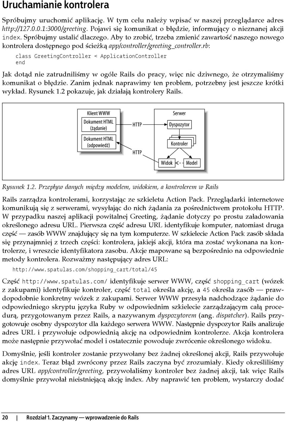 Aby to zrobić, trzeba zmienić zawartość naszego nowego kontrolera dostępnego pod ścieżką app/controller/greeting_controller.