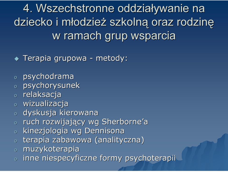 relaksacja wizualizacja dyskusja kierowana ruch rozwijający wg Sherborne a kinezjologia