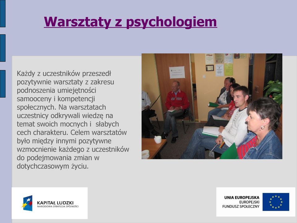 Na warsztatach uczestnicy odkrywali wiedzę na temat swoich mocnych i słabych cech