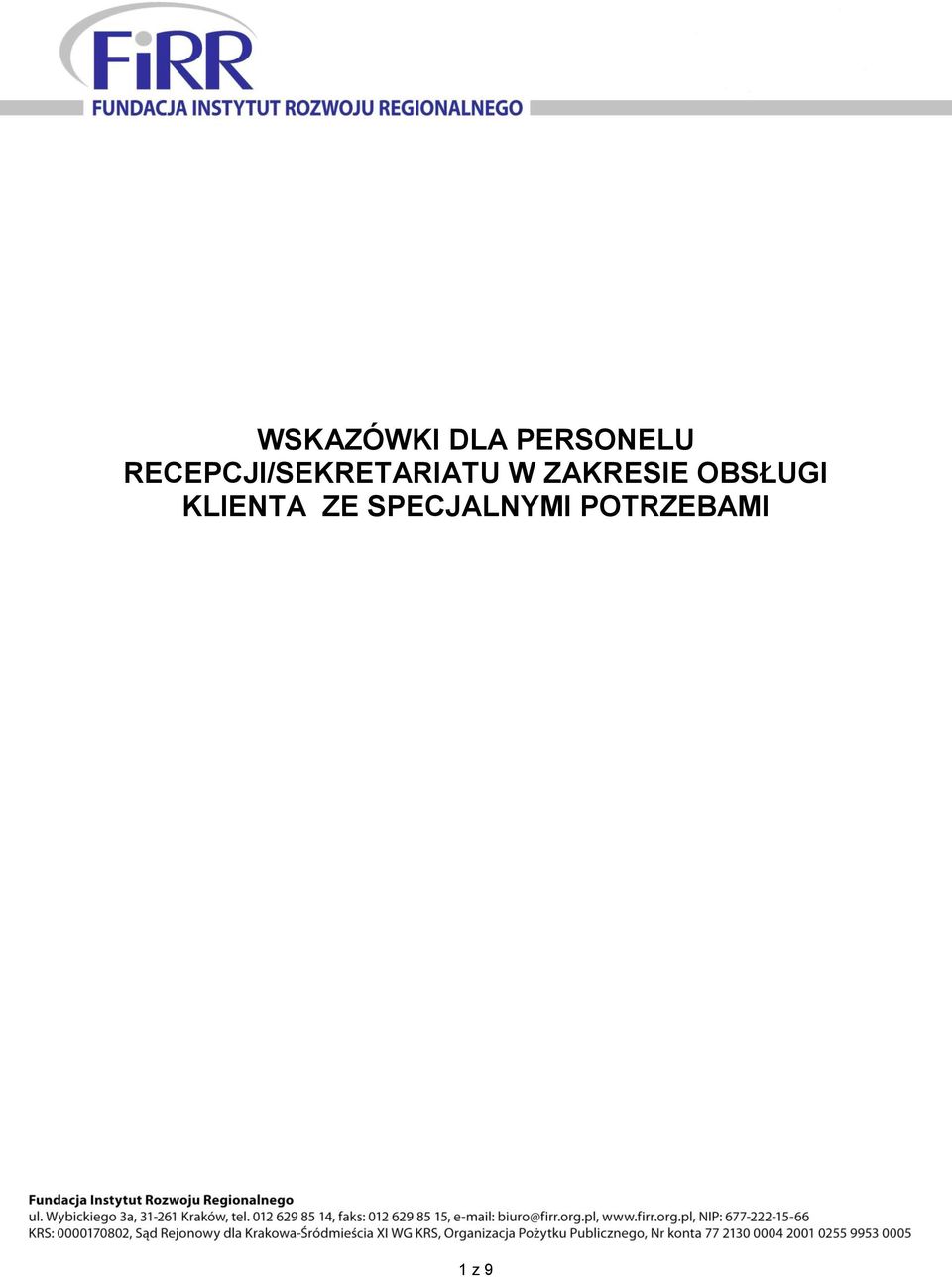 ZAKRESIE OBSŁUGI KLIENTA