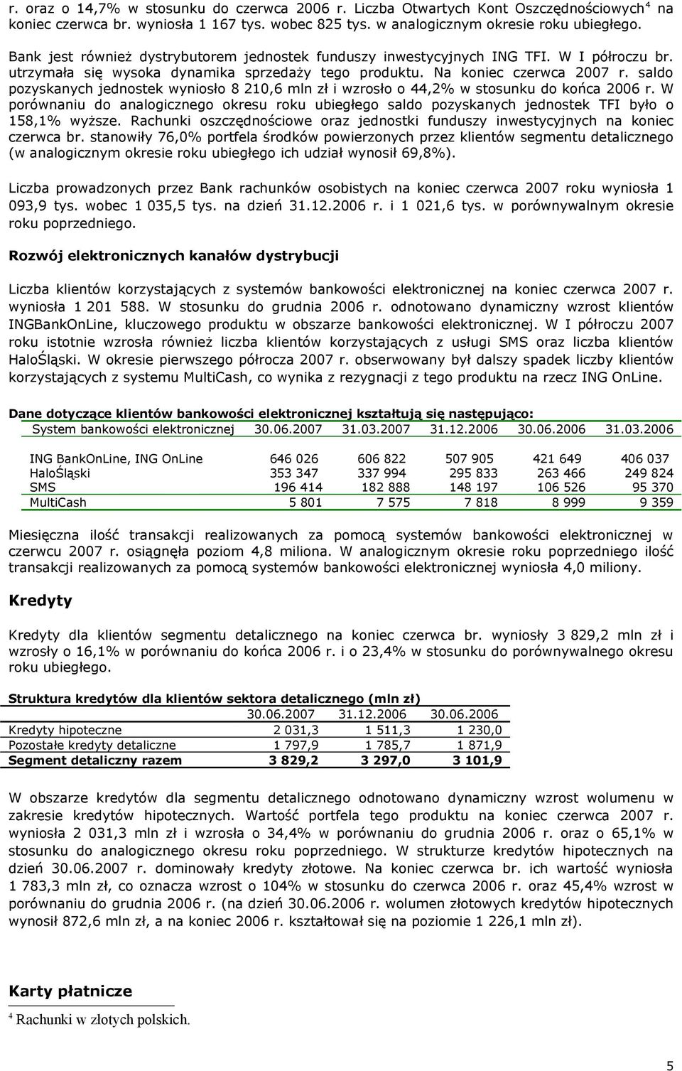saldo pozyskanych jednostek wyniosło 8 210,6 mln zł i wzrosło o 44,2% w stosunku do końca 2006 r.