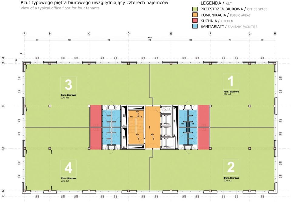 LEGENDA / KEY PRZESTRZEÑ BIUROWA / OFFICE SPACE KOMUNIKACJA