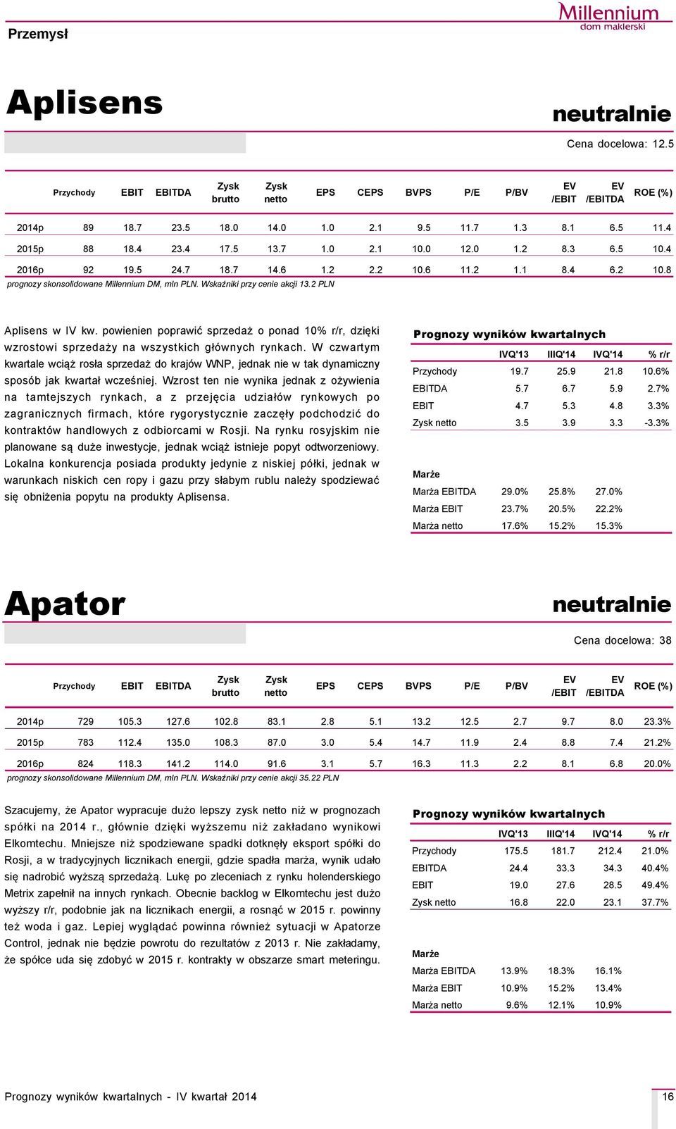 powienien poprawić sprzedaż o ponad 10% r/r, dzięki wzrostowi sprzedaży na wszystkich głçwnych rynkach.