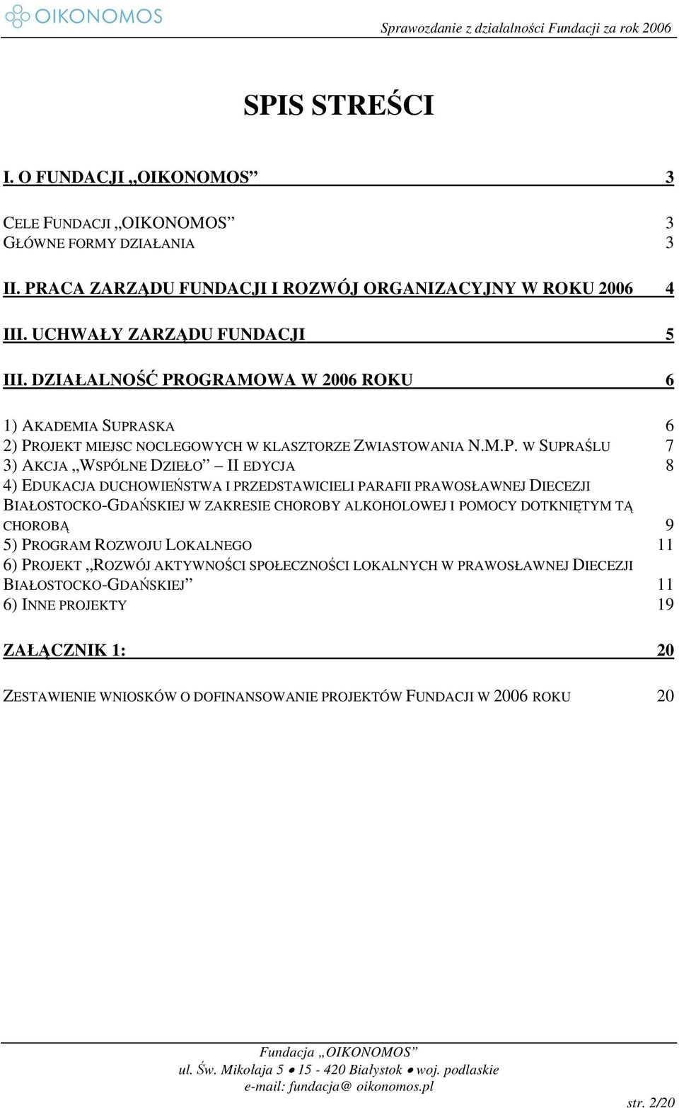 OGRAMOWA W 2006 ROKU 6 1) AKADEMIA SUPR
