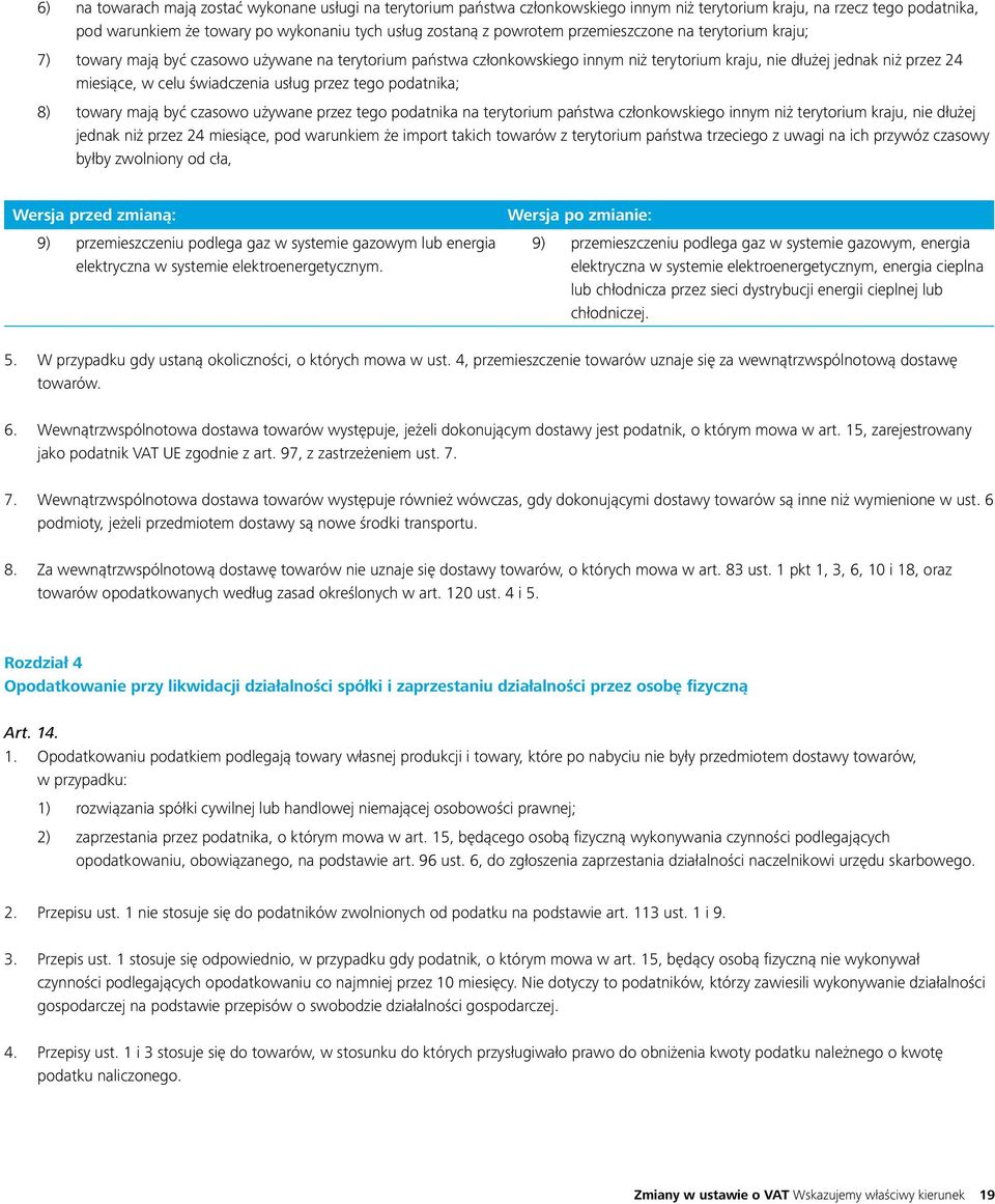 usług przez tego podatnika; 8) towary mają być czasowo używane przez tego podatnika na terytorium państwa członkowskiego innym niż terytorium kraju, nie dłużej jednak niż przez 24 miesiące, pod
