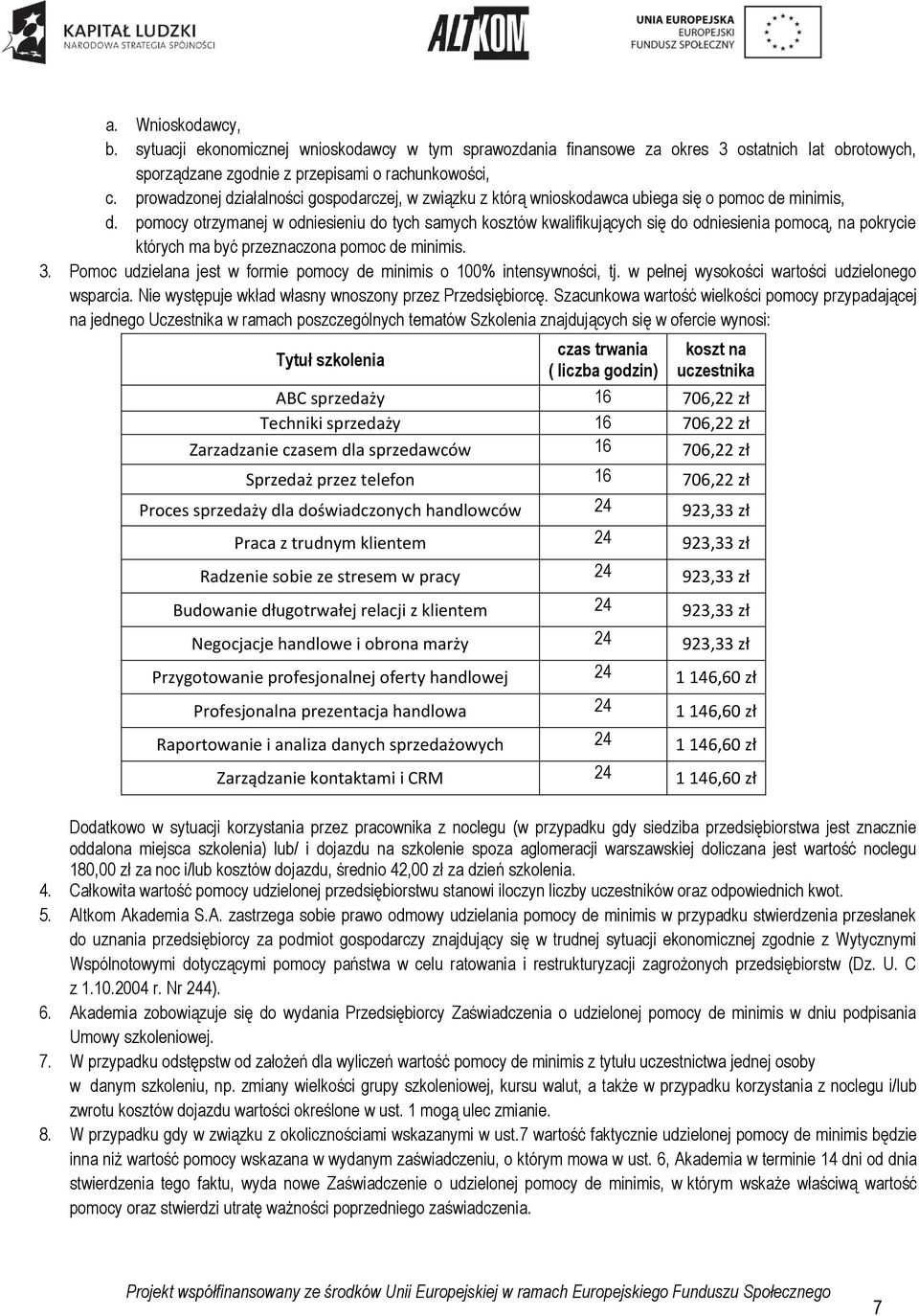 pomocy otrzymanej w odniesieniu do tych samych kosztów kwalifikujących się do odniesienia pomocą, na pokrycie których ma być przeznaczona pomoc de minimis. 3.