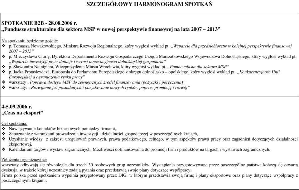 Mieczysława Ciurlę, Dyrektora Departamentu Rozwoju Gospodarczego Urzędu Marszałkowskiego Województwa Dolnośląskiego, który wygłosi wykład pt.