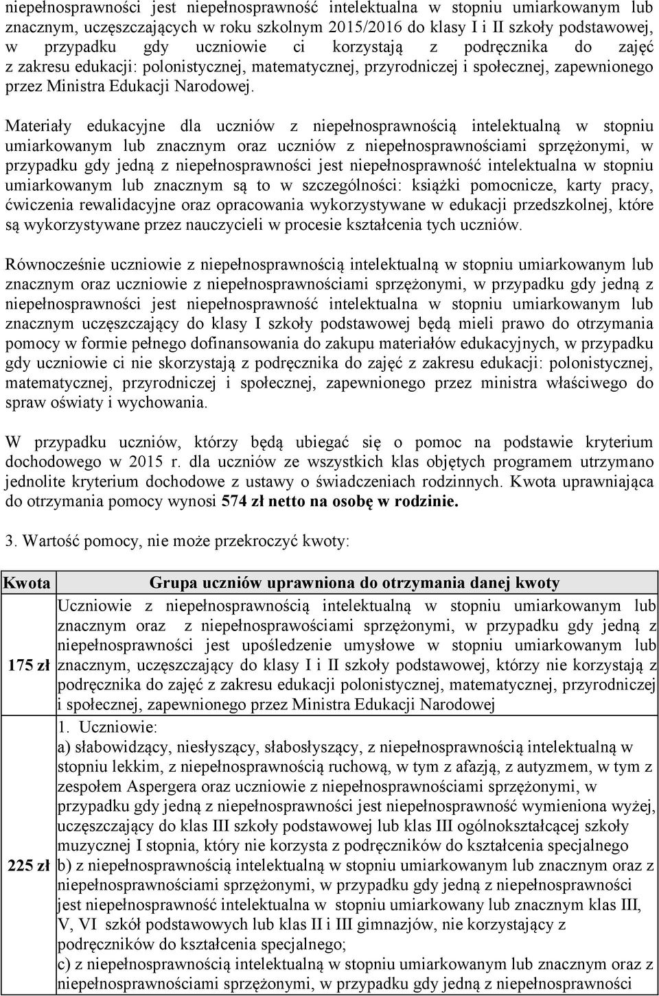 Materiały edukacyjne dla uczniów z niepełnosprawnością intelektualną w stopniu umiarkowanym lub znacznym oraz uczniów z niepełnosprawnościami sprzężonymi, w przypadku gdy jedną z niepełnosprawności