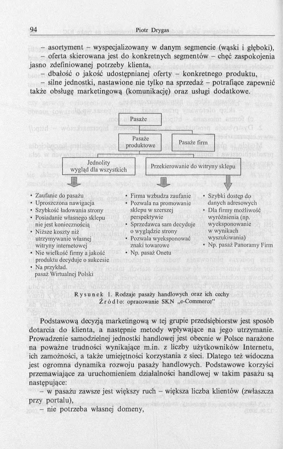 e. Z aufanie do pasażu U proszczona naw igacja Szybkość ładow ania strony Posiadanie w łasnego sklepu nie jest koniecznością N iższe koszty niż utrzym yw anie własnej w itryny internetow ej N ic