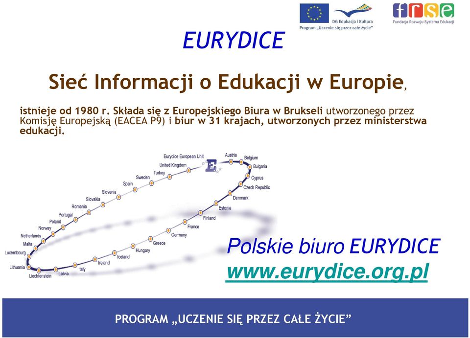 Komisję Europejską (EACEA P9) i biur w 31 krajach, utworzonych
