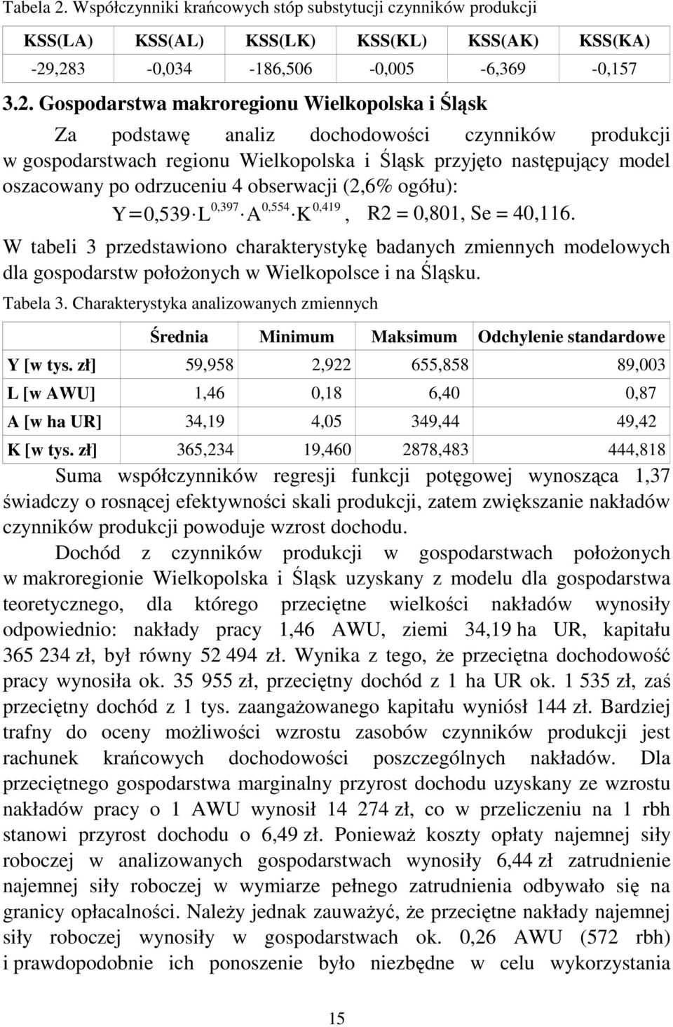 ,283-0,034-186,506-0,005-6,369-0,157 3.2. Gospodarstwa makroregionu Wielkopolska i Śląsk Za podstawę analiz dochodowości czynników produkcji w gospodarstwach regionu Wielkopolska i Śląsk przyjęto
