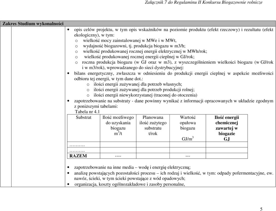 wyszczególnieniem wielkości biogazu (w GJ/rok i w m3/rok), wprowadzanego do sieci dystrybucyjnej: bilans energetyczny, zwłaszcza w odniesieniu do produkcji energii cieplnej w aspekcie możliwości