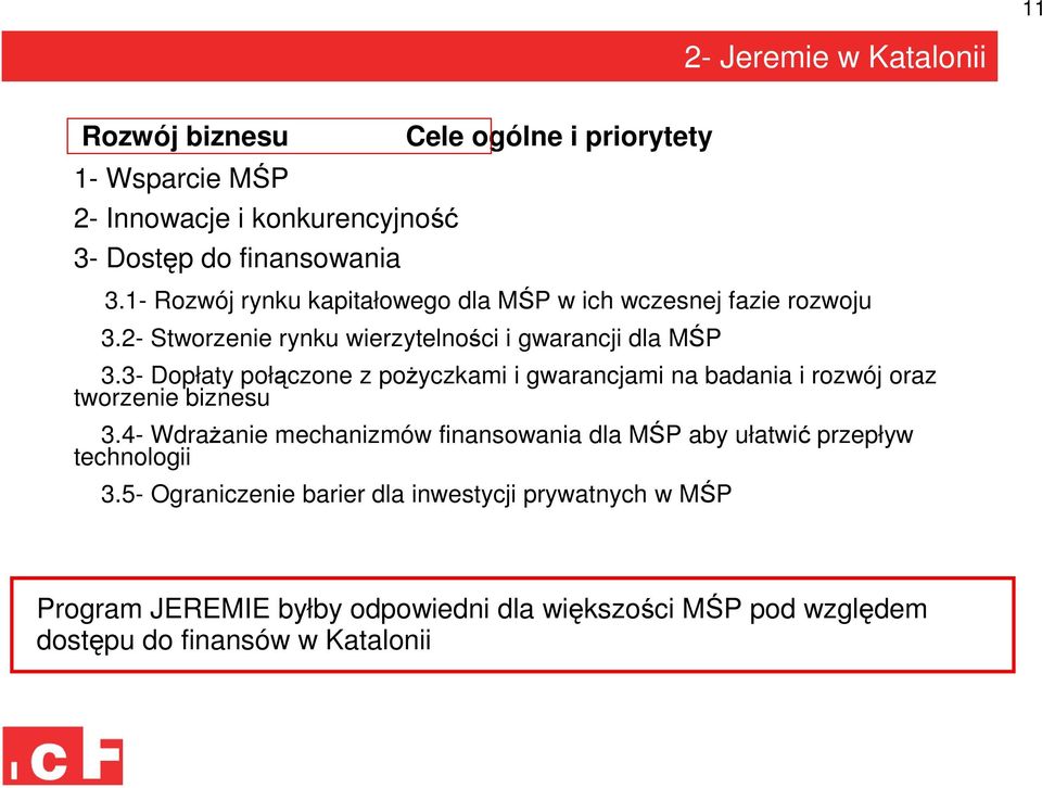 3- Dopłaty połączone z poŝyczkami i gwarancjami na badania i rozwój oraz tworzenie biznesu 3.