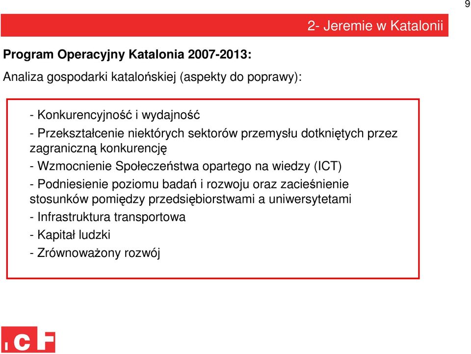 konkurencję - Wzmocnienie Społeczeństwa opartego na wiedzy (ICT) - Podniesienie poziomu badań i rozwoju oraz