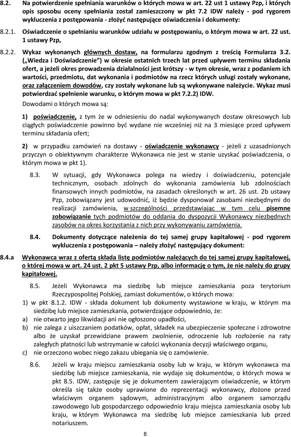 1 ustawy Pzp, 8.2.