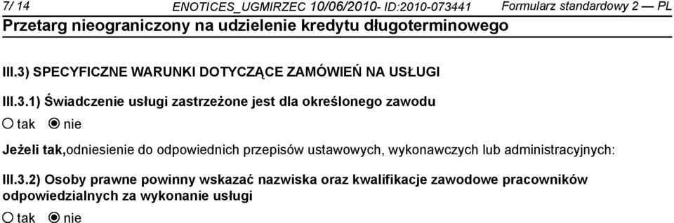 określonego zawodu Jeżeli,odsie do odpowiednich przepisów ustawowych, wykonawczych lub