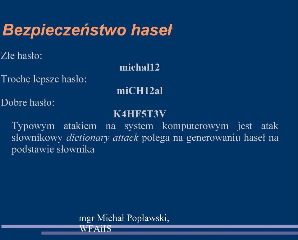 na system komputerowym jest atak słownikowy dictionary