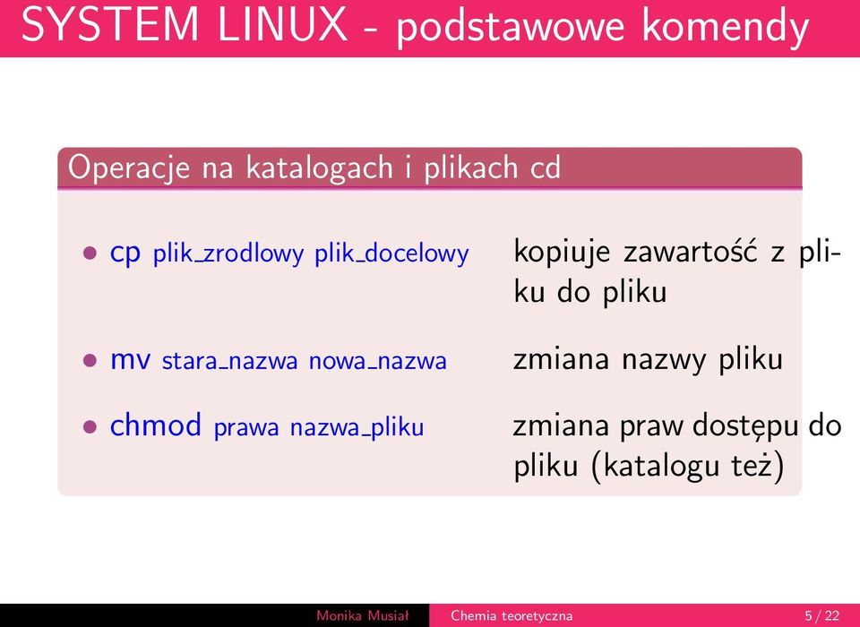 stara nazwa nowa nazwa zmiana nazwy pliku chmod prawa nazwa pliku