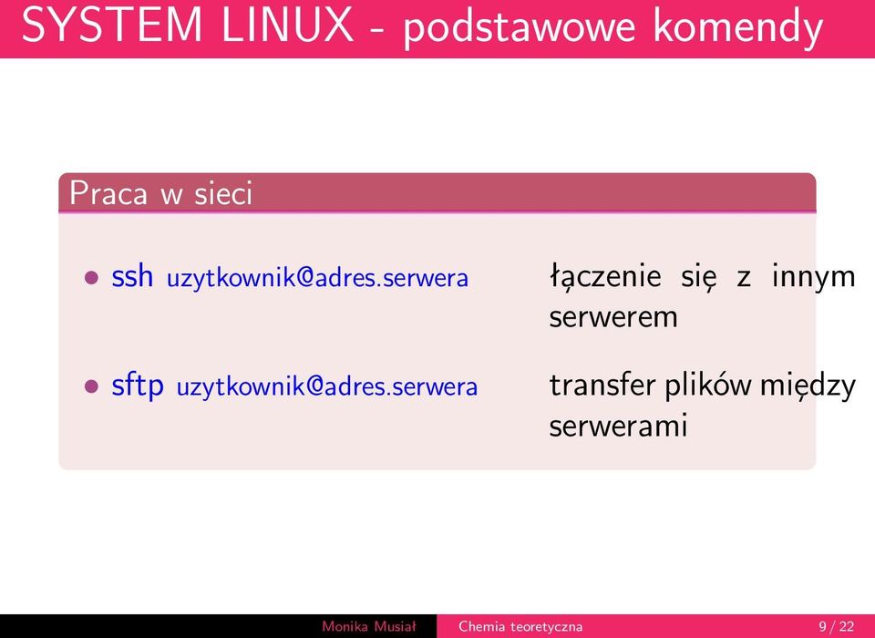 serwera ła czenie siȩ z innym serwerem sftp serwera
