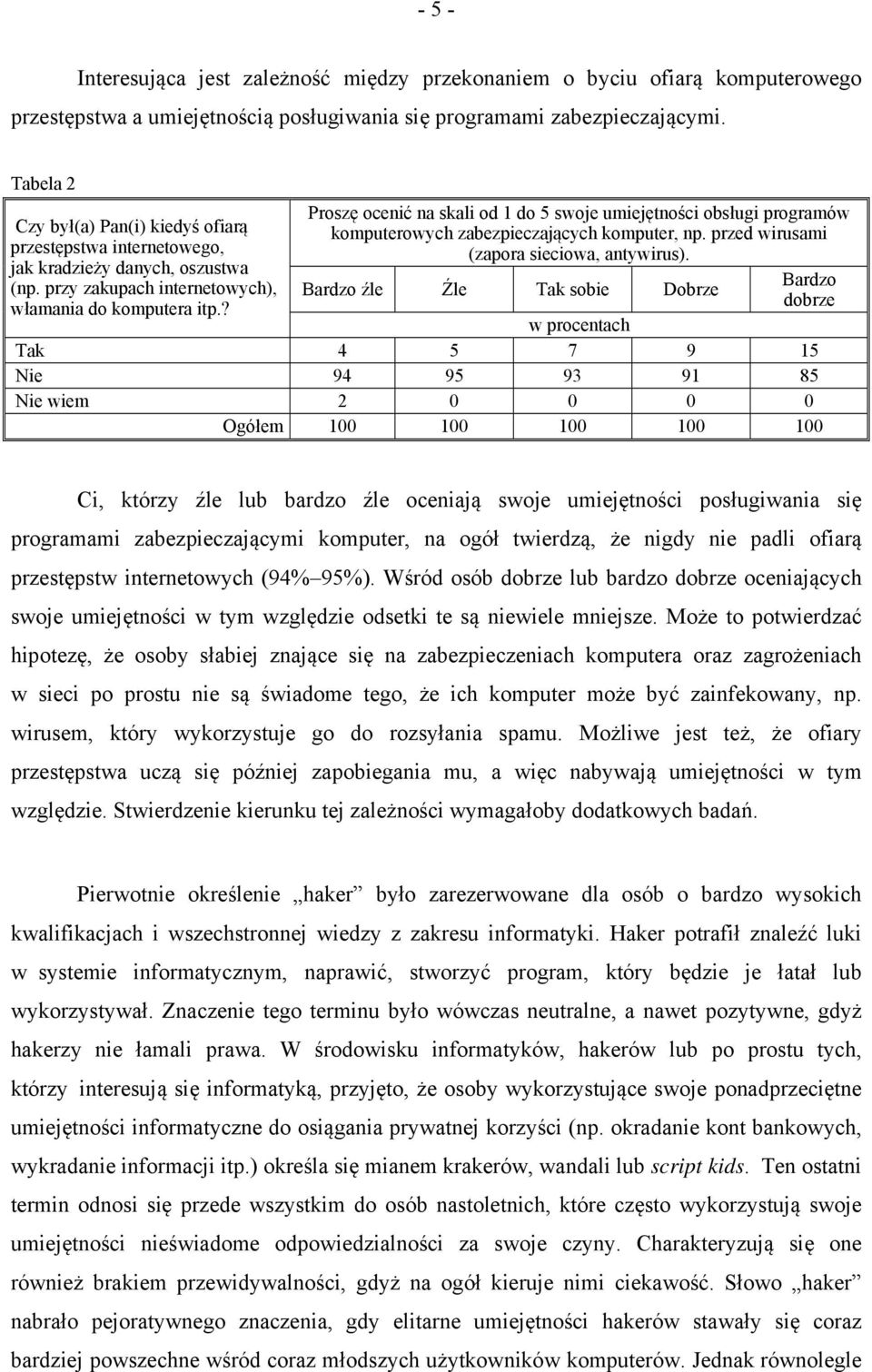 ? Proszę ocenić na skali od 1 do 5 swoje umiejętności obsługi programów komputerowych zabezpieczających komputer, np. przed wirusami (zapora sieciowa, antywirus).
