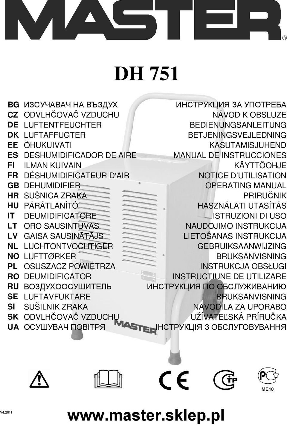 HASZNÁLATI UTASÍTÁS IT DEUMIDIFICATORE ISTRUZIONI DI USO LT ORO SAUSINTUVAS NAUDOJIMO INSTRUKCIJA LV GAISA SAUSINĀTĀJS LIETOŠANAS INSTRUKCIJA NL LUCHTONTVOCHTIGER GEBRUIKSAANWIJZING NO LUFTTØRKER