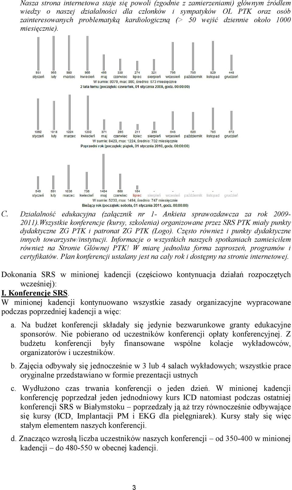 Wszystkie konferencje (kursy, szkolenia) organizowane przez SRS PTK miały punkty dydaktyczne ZG PTK i patronat ZG PTK (Logo). Często również i punkty dydaktyczne innych towarzystw/instytucji.