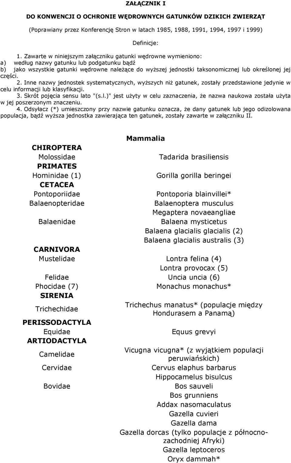 jej części. 2. Inne nazwy jednostek systematycznych, wyŝszych niŝ gatunek, zostały przedstawione jedynie w celu