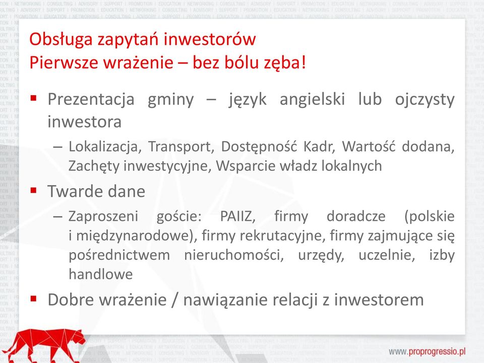 dodana, Zachęty inwestycyjne, Wsparcie władz lokalnych Twarde dane Zaproszeni goście: PAIIZ, firmy doradcze