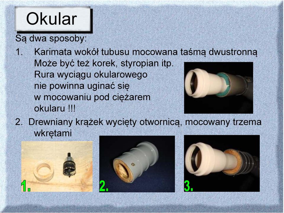 korek, styropian itp.