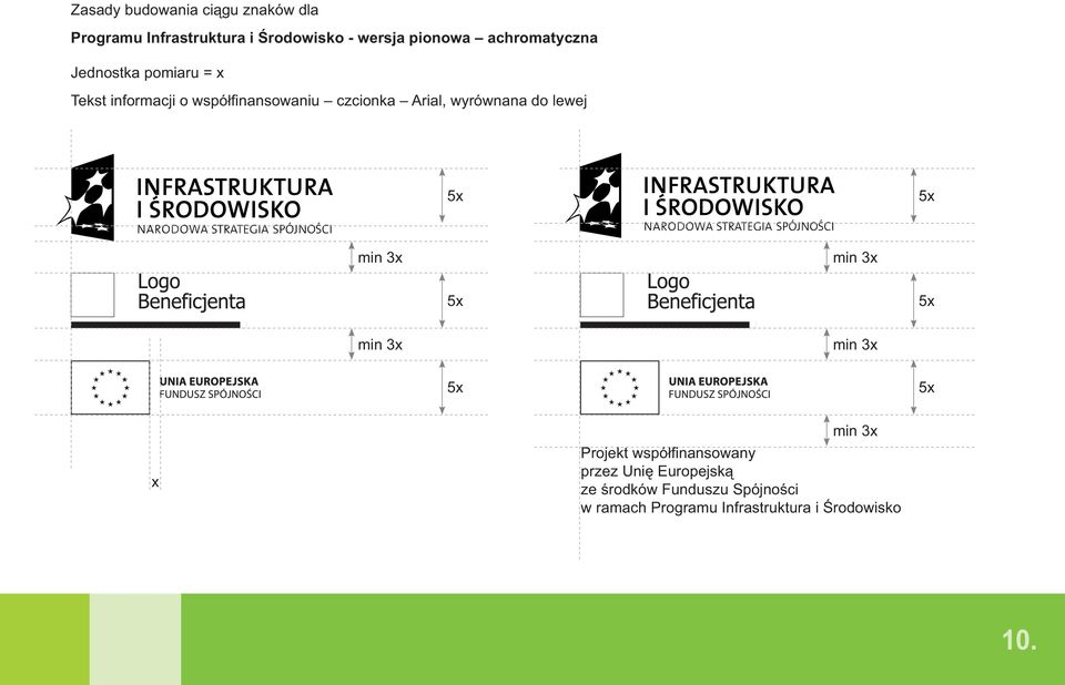 czcionka Arial, wyrównana do lewej x Projekt współfi nansowany przez Unię