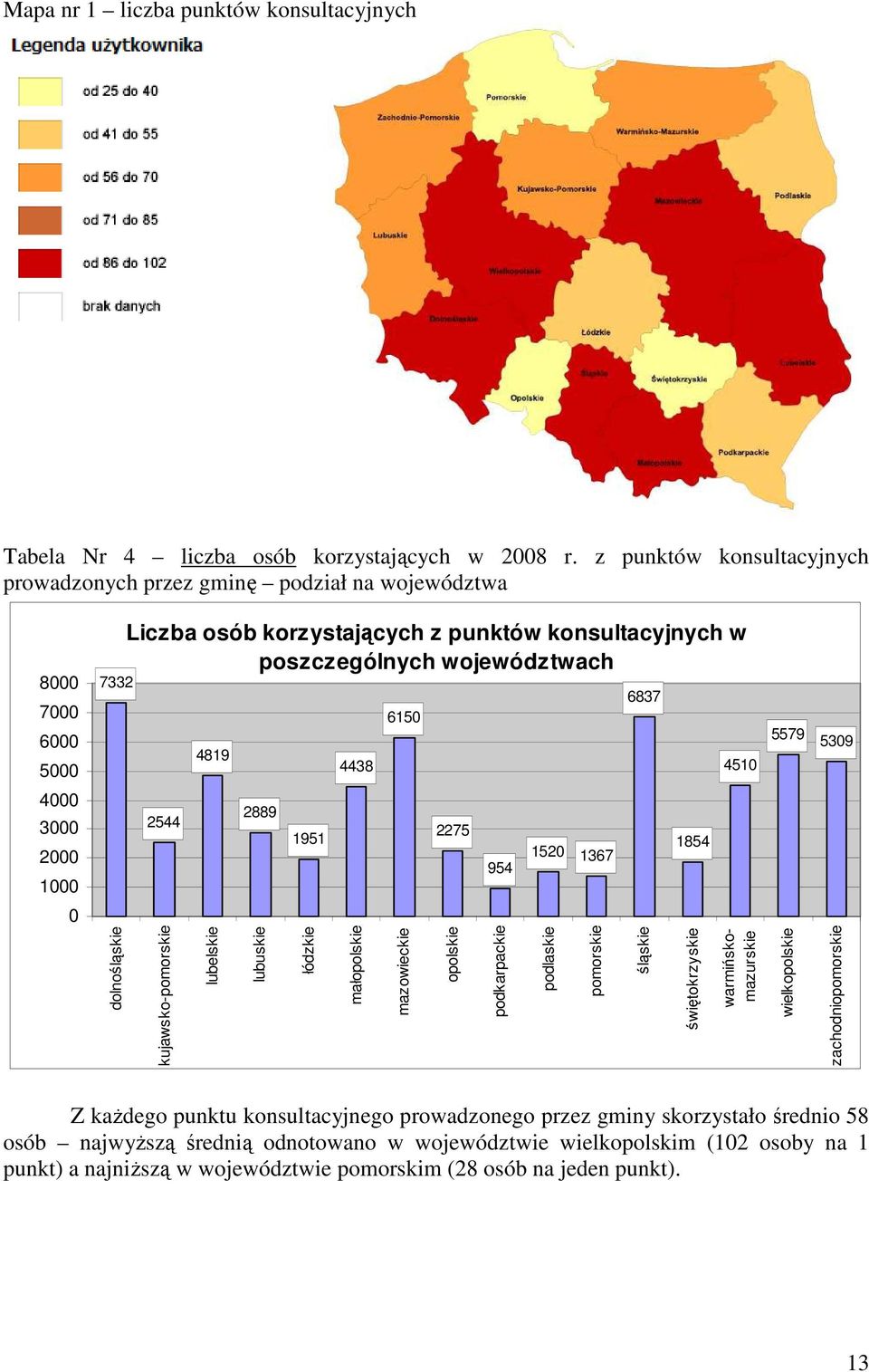 poszczególnych województwach 2544 kujawsko-pomorskie 4819 lubelskie 2889 lubuskie 1951 łódzkie 4438 małopolskie 6150 mazowieckie 2275 opolskie 954 podkarpackie 1520 1367 podlaskie pomorskie 6837