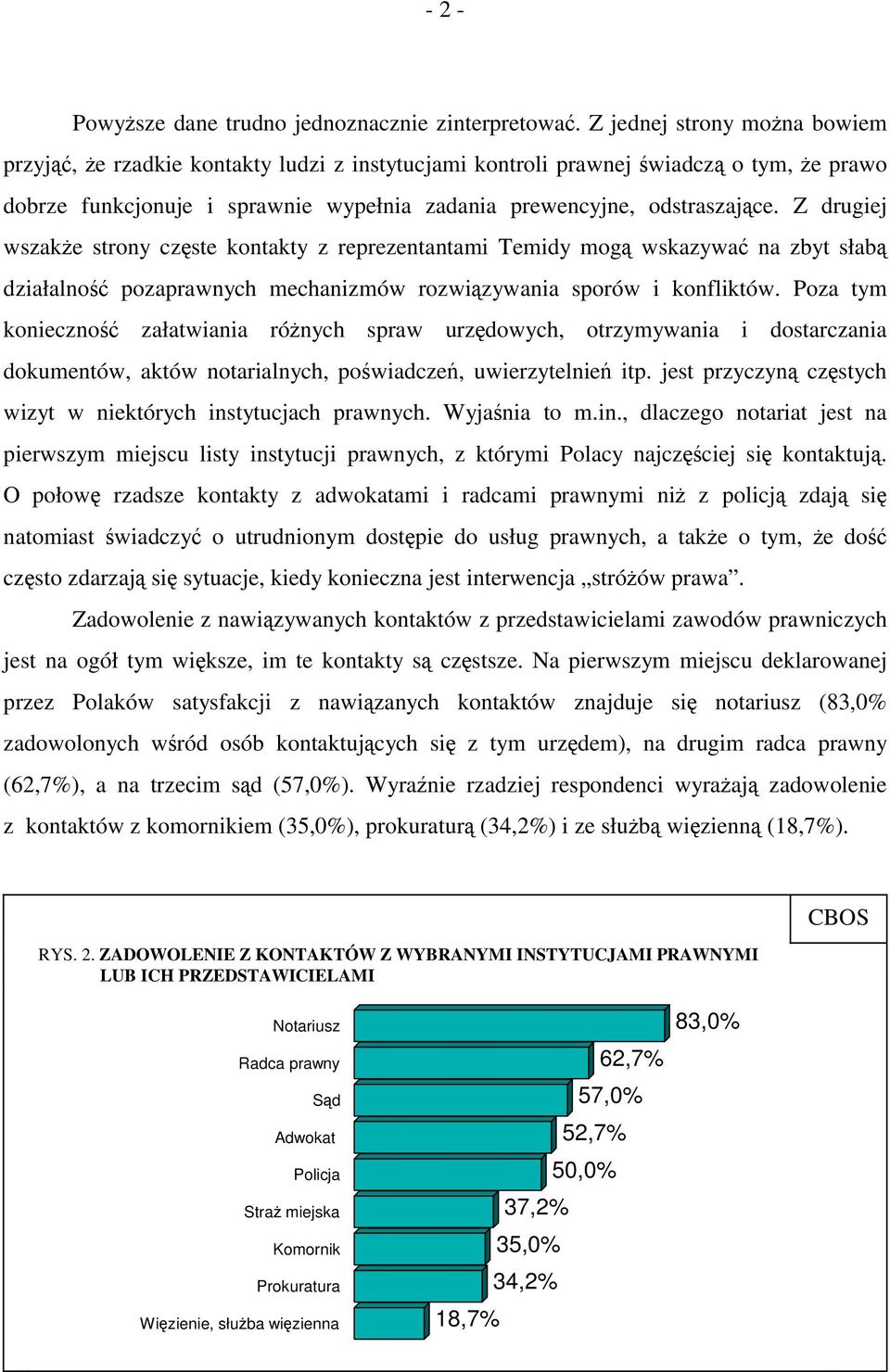 Z drugiej szakże strony częste kontakty z reprezentantami Temidy mogą skazyać na zbyt słabą działalność pozapranych mechanizmó roziązyania sporó i konfliktó.