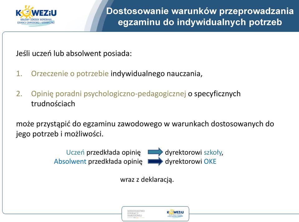 Opinię poradni psychologiczno-pedagogicznej o specyficznych trudnościach może przystąpić do egzaminu